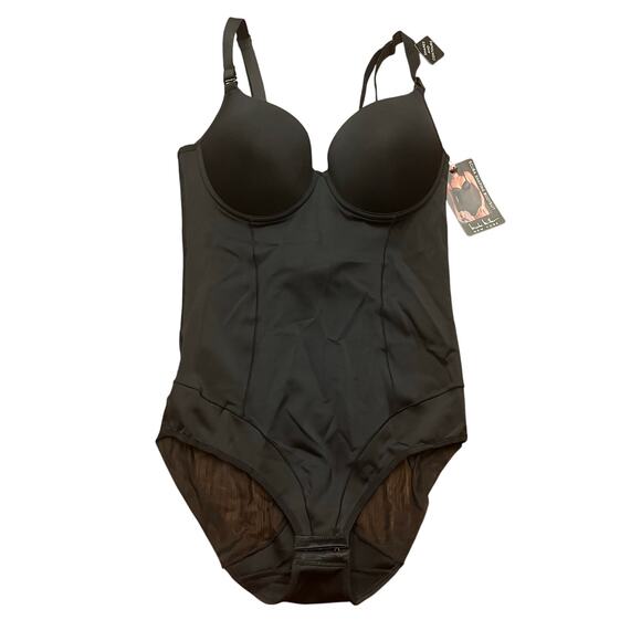 NWT Nicole Miller Scuba Shaping Bodysuit M Black - Picture 3 of 13